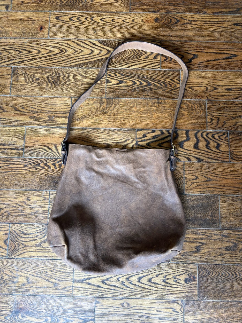 Brown faux Leather Crossbody Bag - Classic Everyday Shoulder Bag